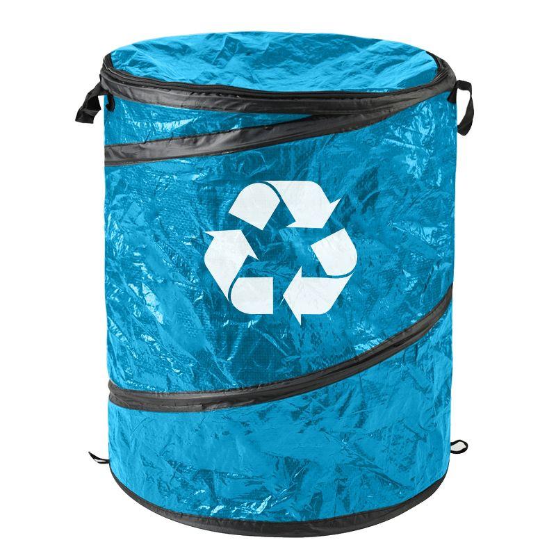 wakeman Wakeman Collapsible Pop Up Trash Can with Zippered Lid - Recycle Bin for Camping or Parties