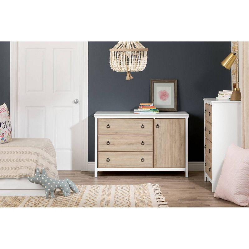 Cotton Candy 4-Drawer Kids' Chest Pure White and Rustic Oak  - South Shore