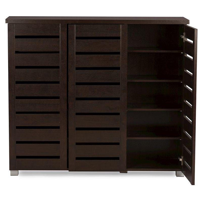 Adalwin Modern and Contemporary 3-Door Wooden Entryway Shoes Storage Cabinet: Organizer for 20 Pairs - Baxton Studio