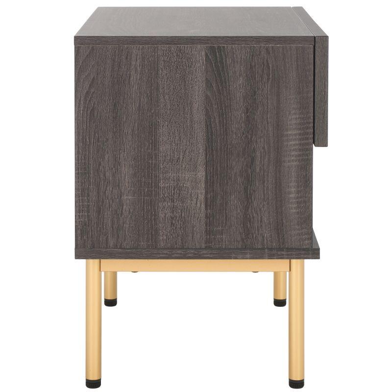 Axelle 1 Drawer Nightstand - NST9607 - Distressed Black/Gold - Safavieh