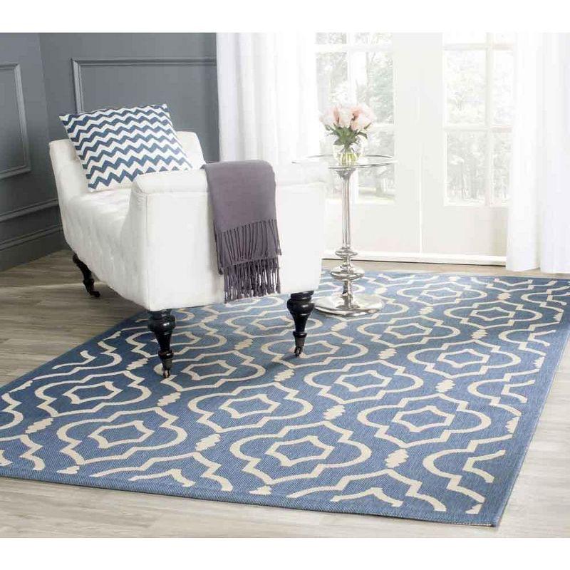 Courtyard CY6926 Power Loomed Indoor and Outdoor Area Rug - Blue/Beige - 5'3"x7'7" - Safavieh