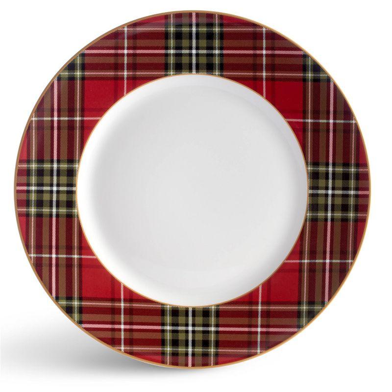 222 Fifth 222 Fifth 12-Piece Wexford Red Porcelain Dinnerware Set - Service For 4, Plate & Bowl Set