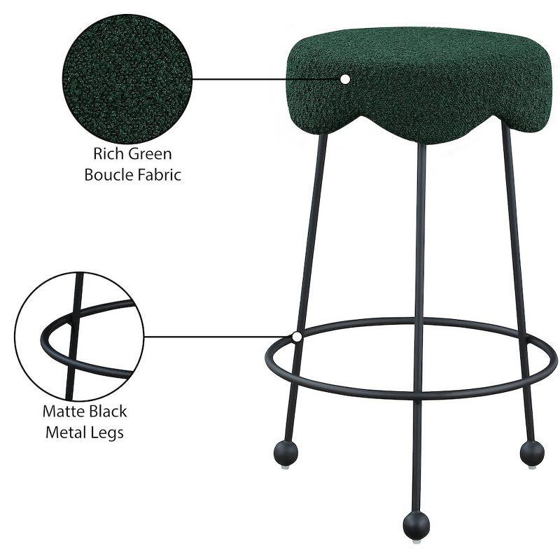 Meridian Furniture,Fleur Green Fabric Counter Stool