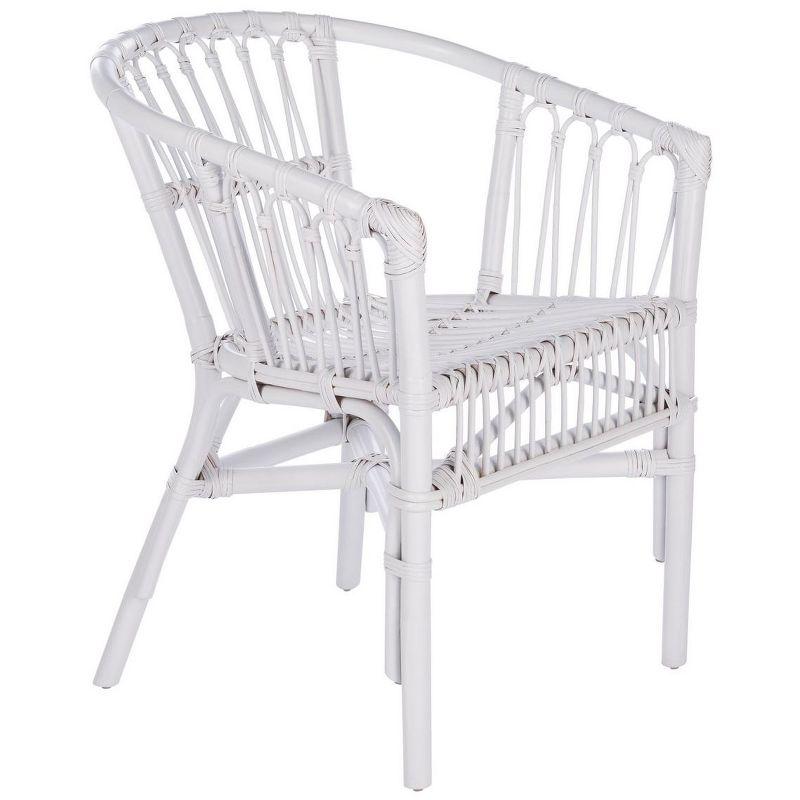 Sustainably Sourced White Rattan Accent Chair Set