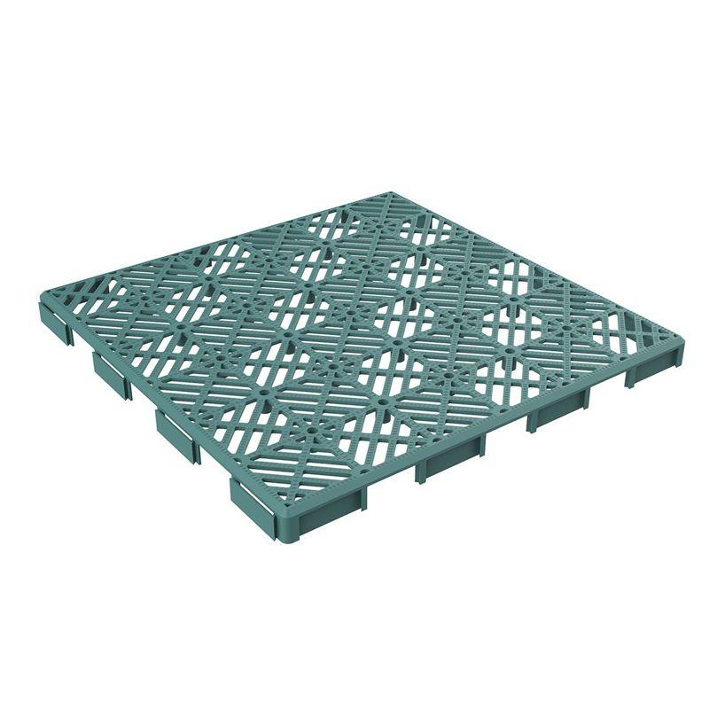 Deck Tiles 12-Pack Polypropylene Interlocking Patio Tiles Outdoor Flooring for Balcony, Porch, and Garage by Pure Garden