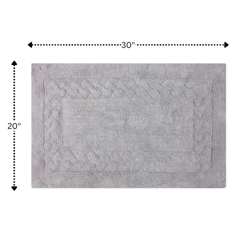 Knightsbridge Chain Bath Rug Cotton Non Skid Back - 20" x 30", Silver