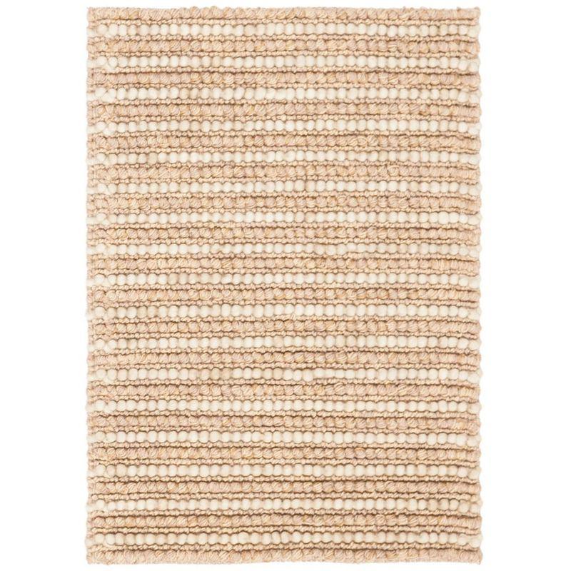 Hand-Knotted Beige/Multi Wool Cotton Square Rug, 2' x 3'