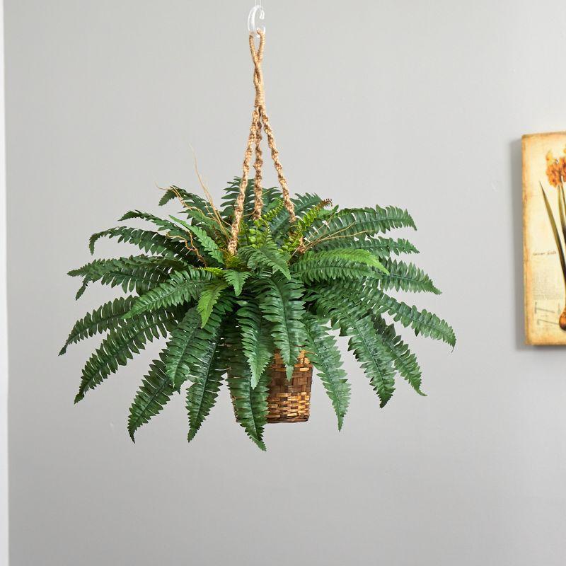 Nearly Natural Boston Fern Hanging Basket