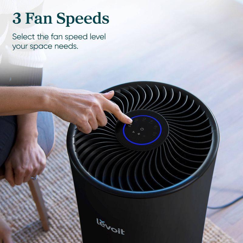 Levoit MetaAir Air Purifier Black: Energy Star, 4 Settings, 500-800 sq. ft., Captures Smoke & Allergens, Carbon Filter