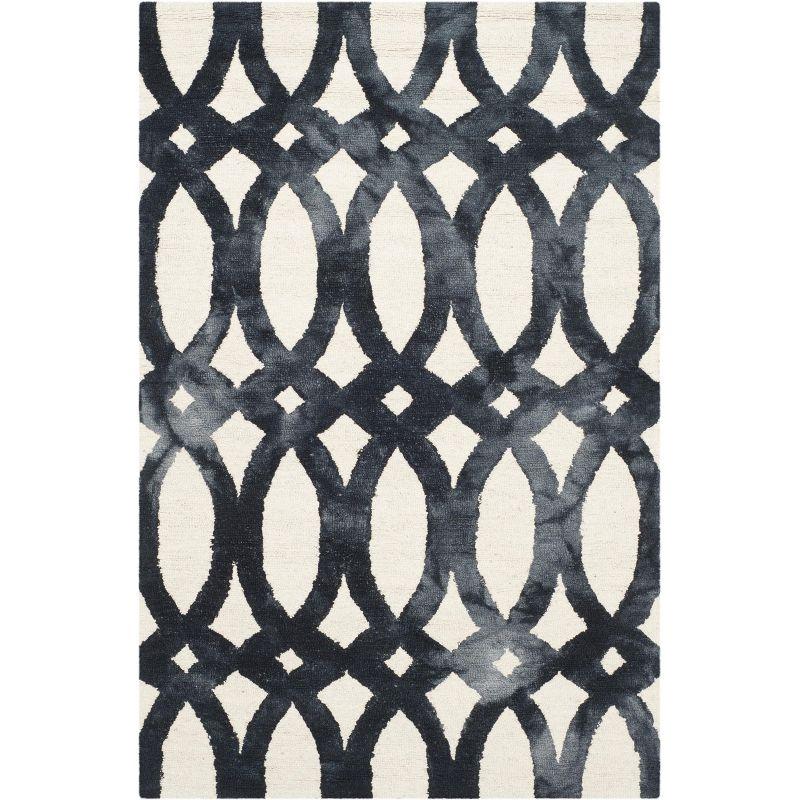 Dip Dye DDY675 Hand Tufted Area Rug - Ivory/Graphite - 4'x6' - Safavieh.