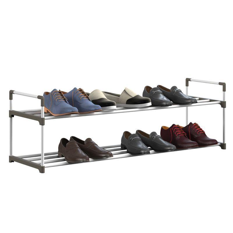 Home-Complete 2-Tier Shoe Rack for 10 Pairs, White