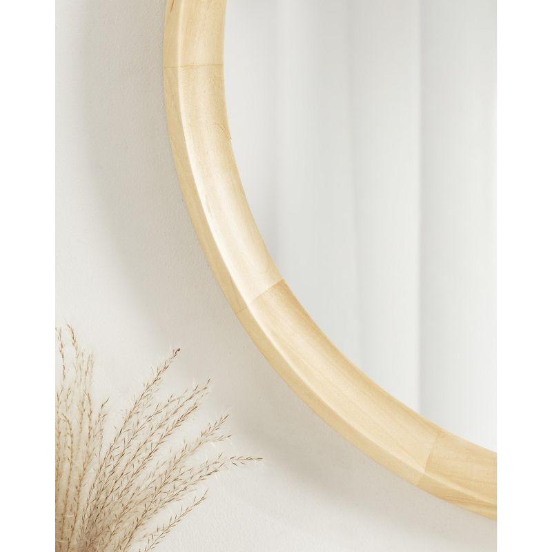 Kate and Laurel Hatherleig Round Wood Round Mirror, 30" Diameter, Natural