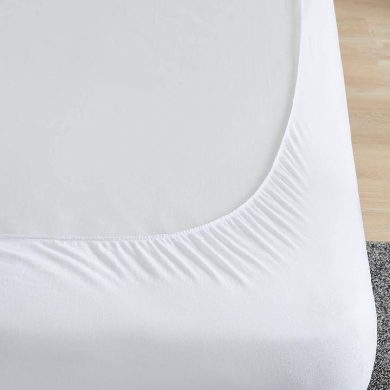 Sleep Philosophy King All Natural Cotton Percale Quilted Mattress Pad White: Cooling, 135 Thread Count, Fits 16" Depth