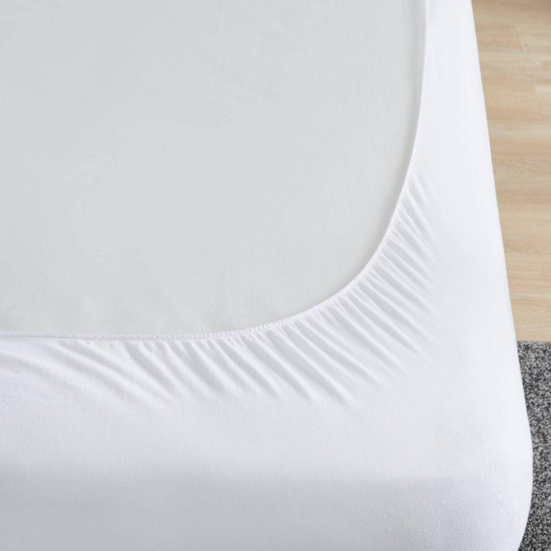 All Natural Cotton Percale Quilted Mattress Pad White