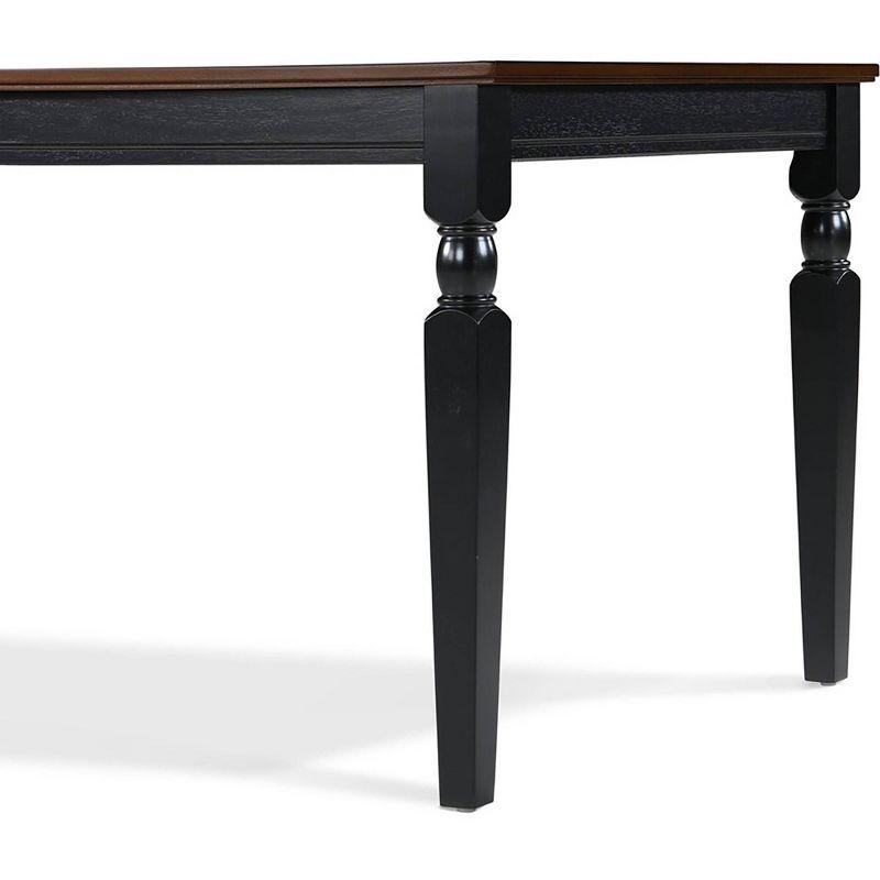 Cottage Charm 62" Reclaimed Wood Dining Table in Black