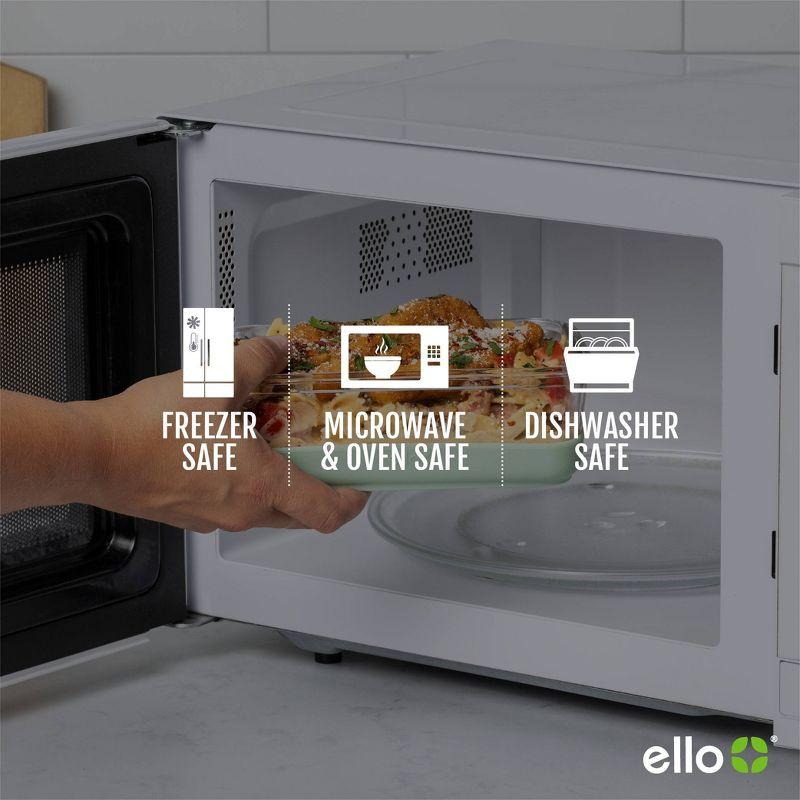 Ello 6pc Glass Refresh Mixed Food Storage Set Green: Oven & Microwave Safe, Dishwasher Safe, Lifetime Warranty
