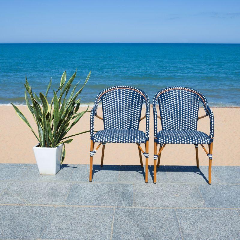 California Armchair (Set Of 2) - Indoor/Outdoor - PAT7531 - Blue/White - Safavieh