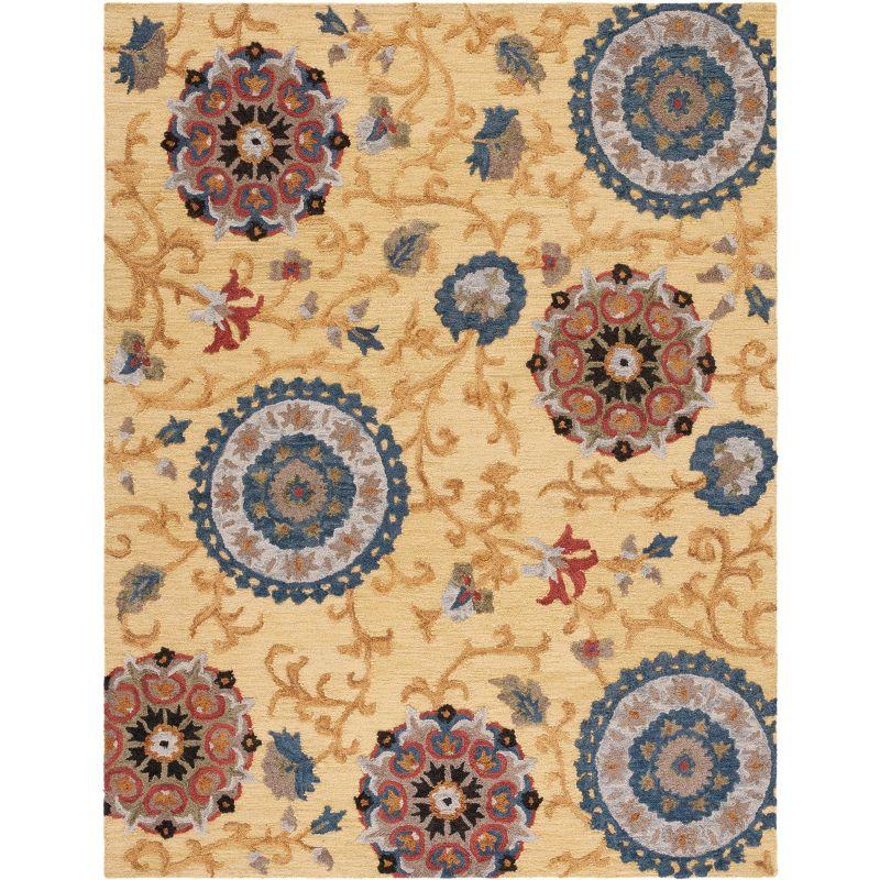 Blossom BLM401 Hand Tufted Area Rug - Gold/Multi - 6'x9' - Safavieh.