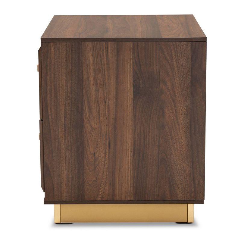 Cormac Wood and Metal 2 Drawer Nightstand - Baxton Studio