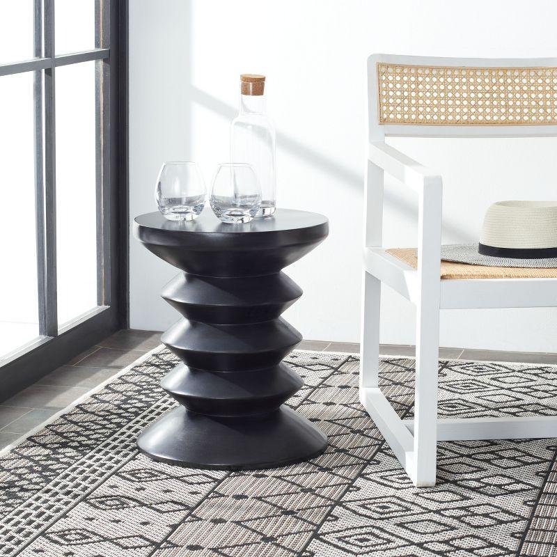 Benaya Concrete Accent Stool - Indoor/Outdoor - VNN1032 - Black - Safavieh