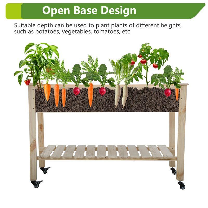 FDW Raised Garden Bed, Wood Planter Box Outdoor and Indoor Planter Box Garden Grow Box Patio Gardening Planter Box for Vegetable Flower,Nature