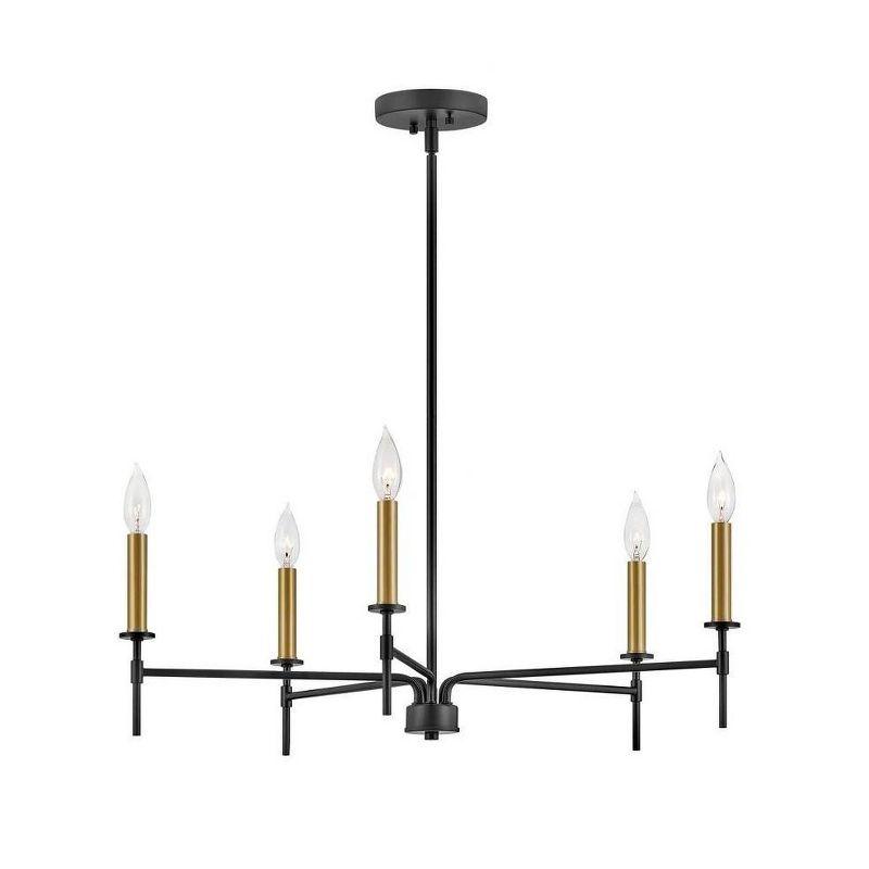 Lark Hux 5 - Light Fabric Dimmable Modern Linear Chandelier