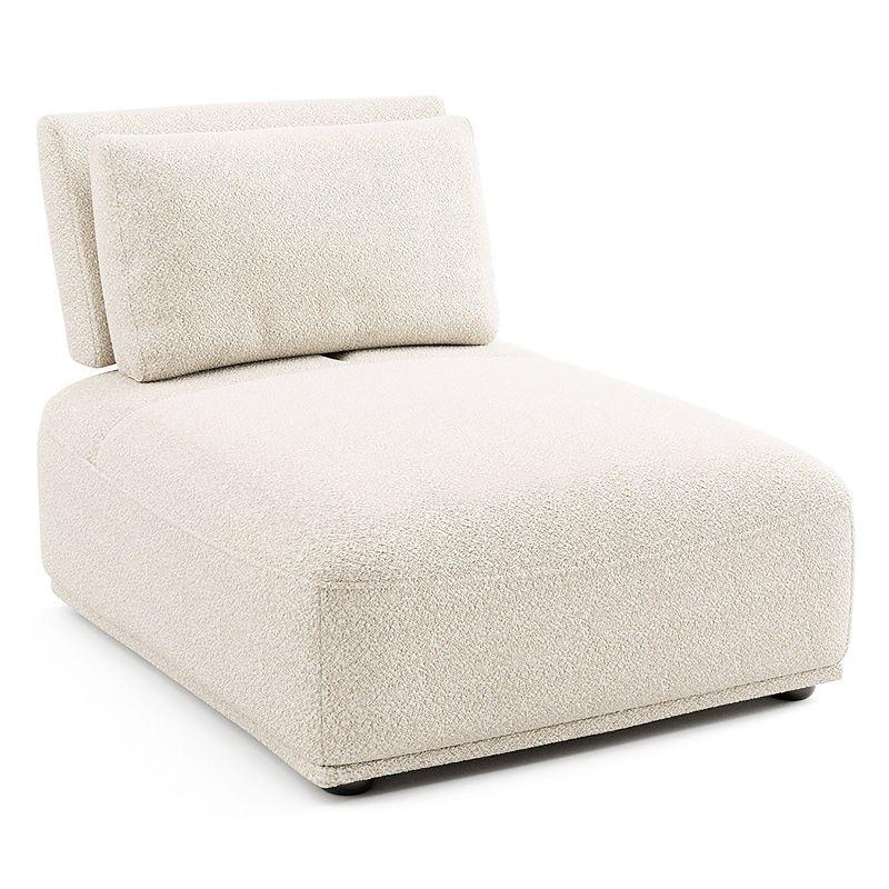 HOMES: Inside + Out 5pc Povoa 159" Modular Curved Sectional Sofa Modern Boucle with Extendable Backrest Beige