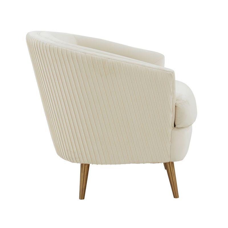 Jules Velvet Accent Chair by Inspire Me! Home Decor Cream 29"W x 32.6"D x 31"H