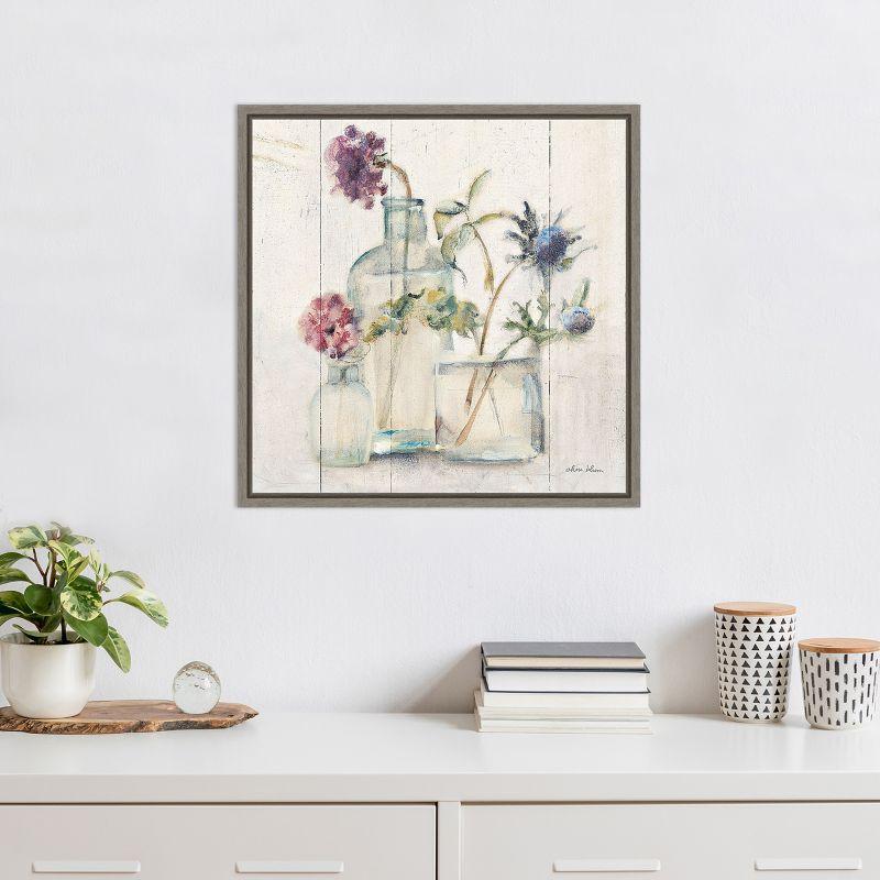 Amanti Art Blossoms on Birch II by Cheri Blum Canvas Wall Art Print Framed 22 x 22 in Sylvie Graywash