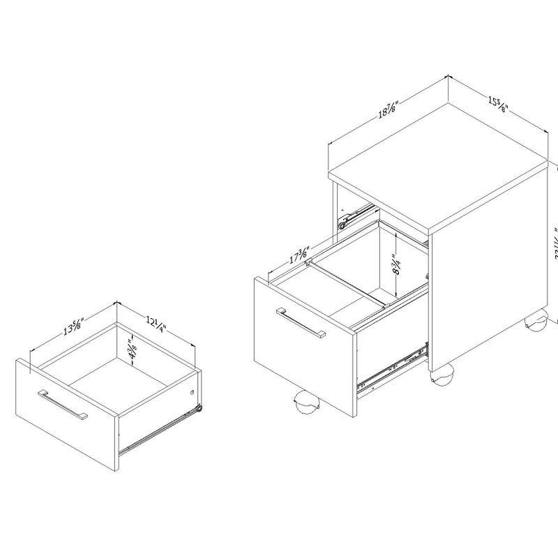 Interface 2 Drawer Mobile File Cabinet - South Shore