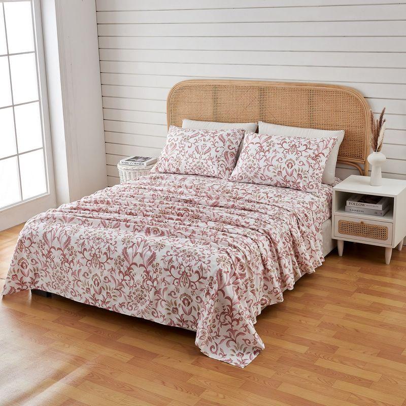 Twin Desert Rose Floral Microfiber Sheet Set