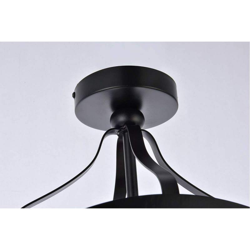 Elegant Lighting Janet 1 light flush mount in black