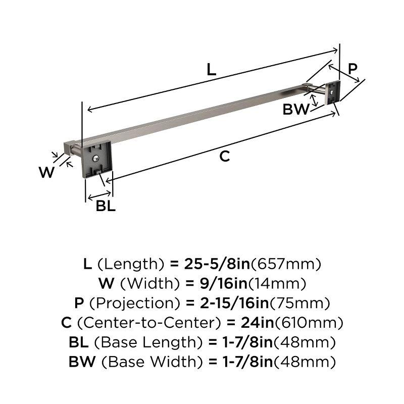 Brushed Nickel 24-Inch Wall Mounted Towel Bar