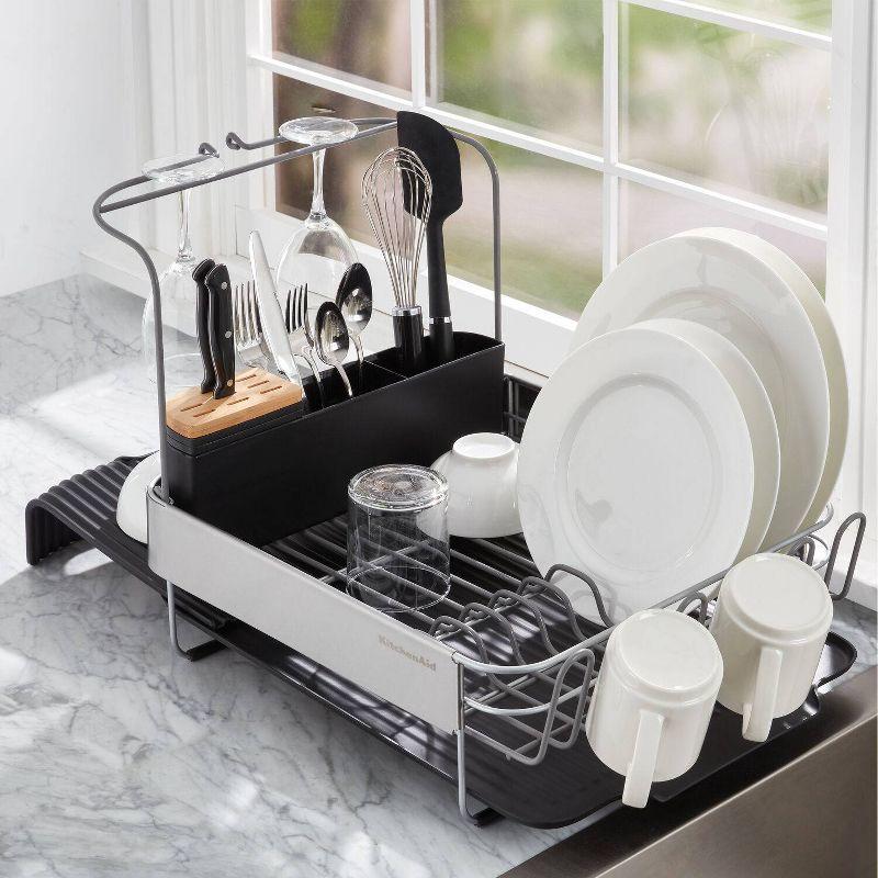 KitchenAid Expandable Dishrack Black: Freestanding Kitchen Drying Rack with Lifetime Warranty