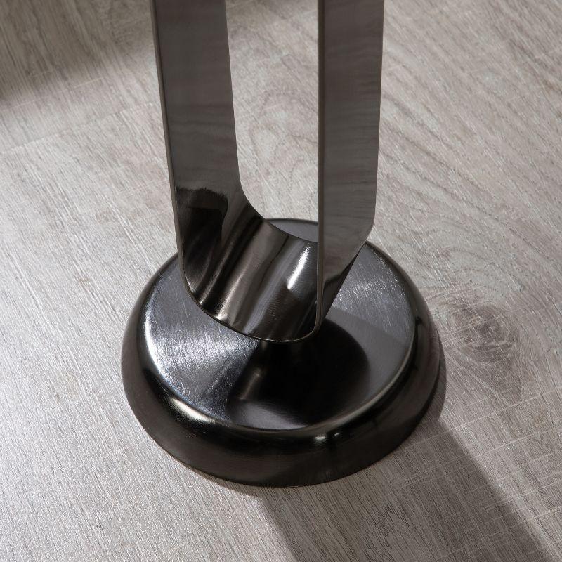 Kate and Laurel Helio Glam Drink Table, 8x8x24, Pewter