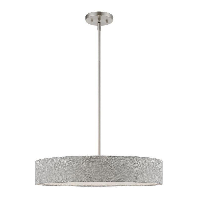 Livex Lighting Elmhurst 4 - Light Pendant in  Brushed Nickel/Shiny White