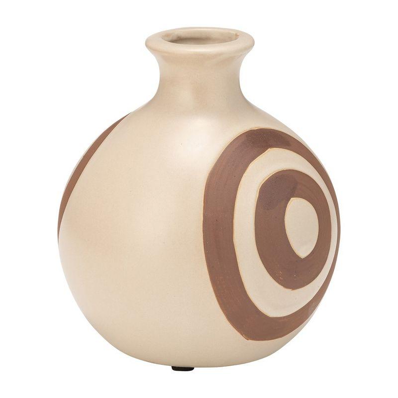 Sagebrook Home Ceramic Vase - Round Abstract Vase - Contemporary Home or Office Decor