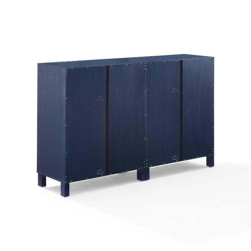 Navy 60" Media Sideboard Cabinet with Glass Doors and Shelves