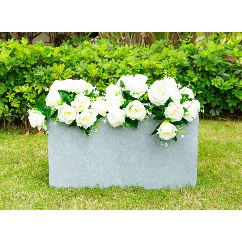 Rosemead Home & Garden, Inc. 12" x 23" Rectangular  Kante Lightweight Modern Outdoor Planter Slate Gray