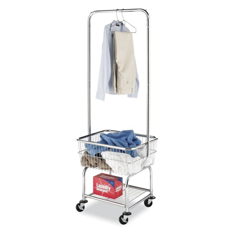 Whitmor Commercial Laundry Butler Silver: Chrome Clothes Drying & Clothing Rack, 100 lb Capacity, 70.3" Height