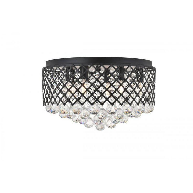 Elegant Lighting Tully 6 light Matte Black Flush Mount