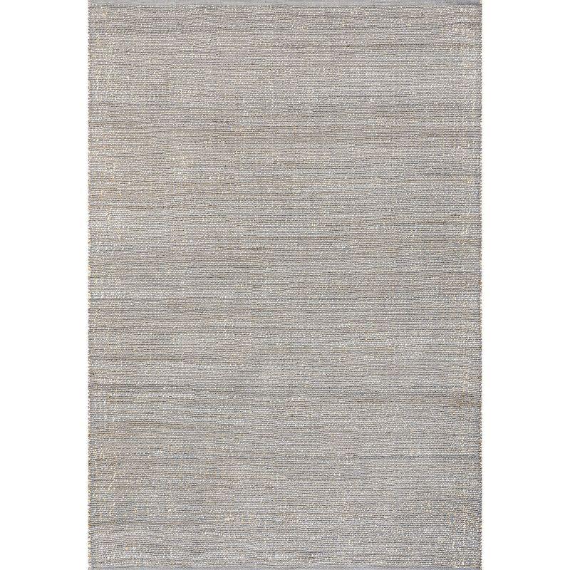 Gray 9' x 12' Handmade Cotton Jute Area Rug