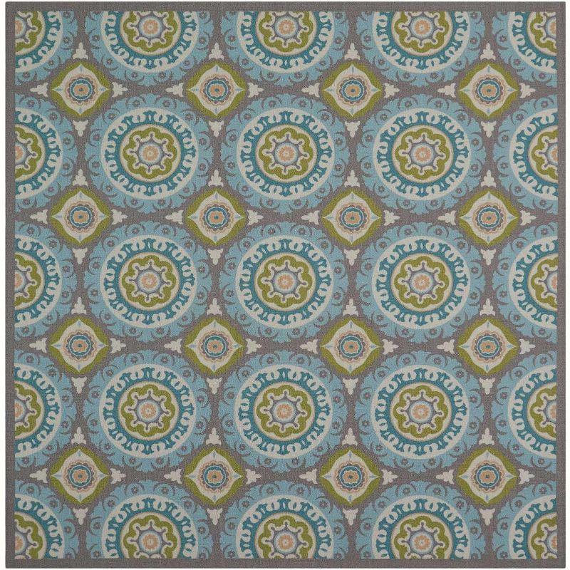 Waverly Sun & Shade "Solar Flair" Jade Indoor/Outdoor Area Rug by Nourison SND16 6'6" x 6'6"