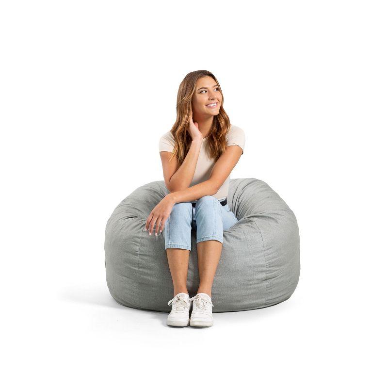 Big Joe Medium 3 Foot Foam Filled Bean Bag Chair with Soft Removeable Cover