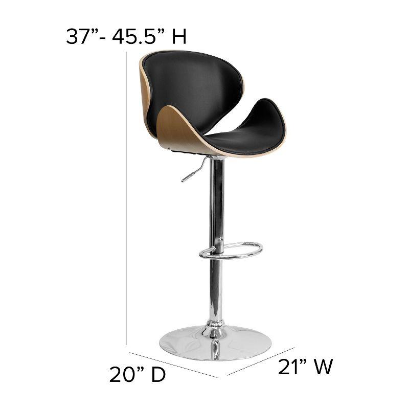 Murphy Curved Adjustable Height Swivel Bar Stool