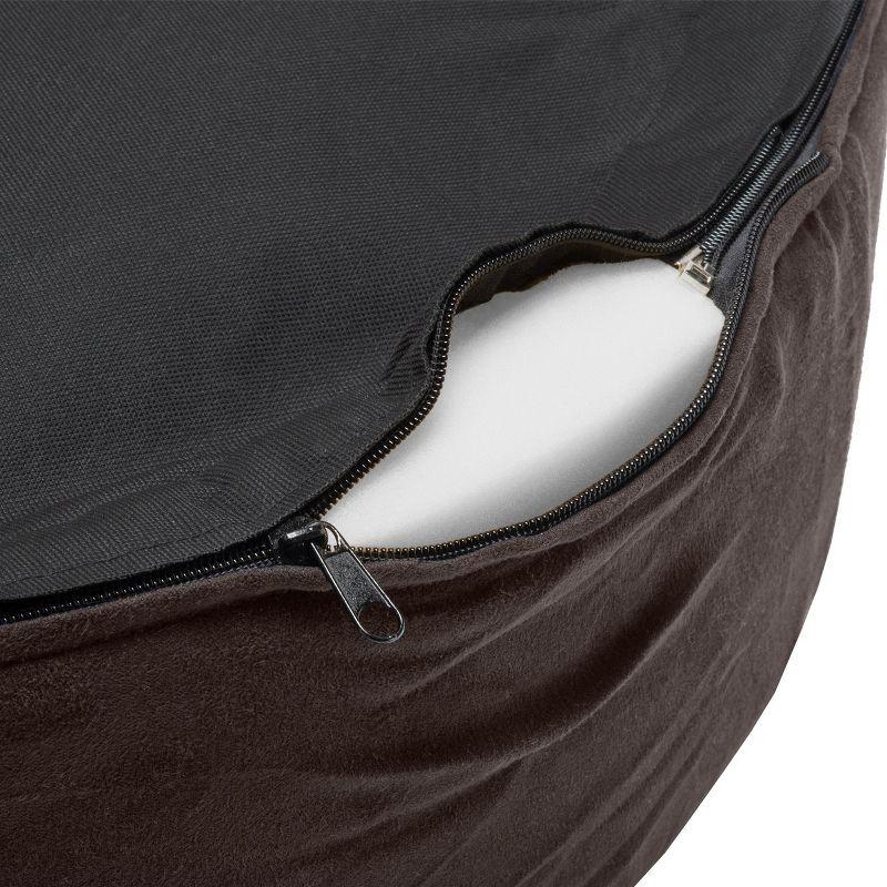 FurHaven Faux Sherpa & Suede Oval Dog Bed