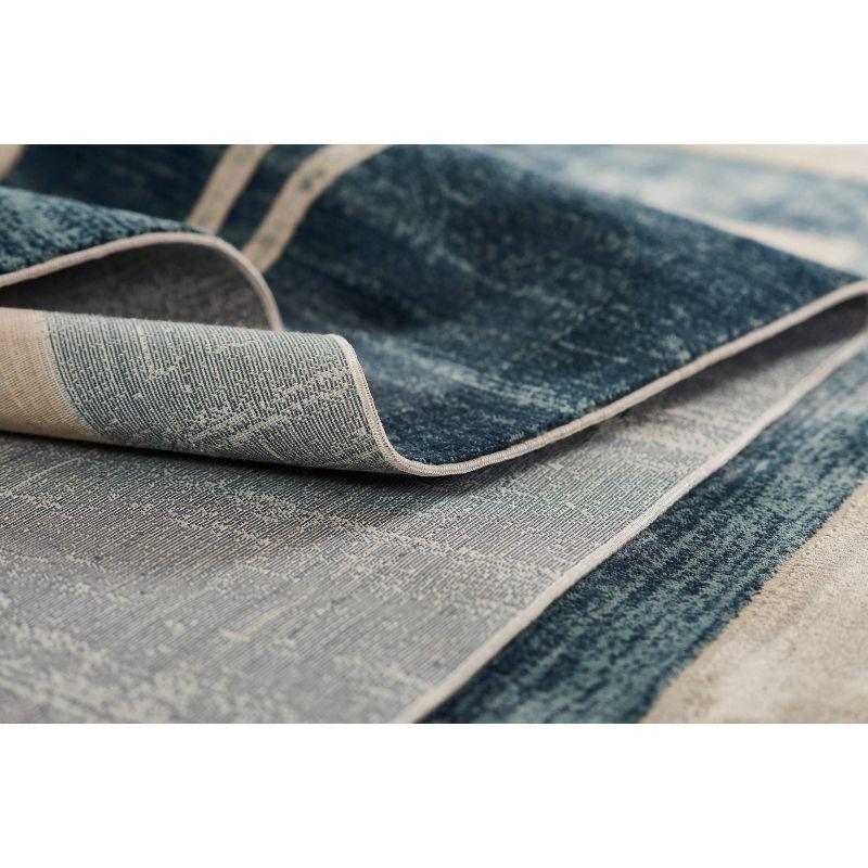 Momeni 3'10"x5'7" Edition Form Machine Loomed Area Rug Blue: Geometric Polyester Rectangle, Indoor Low Pile Rug