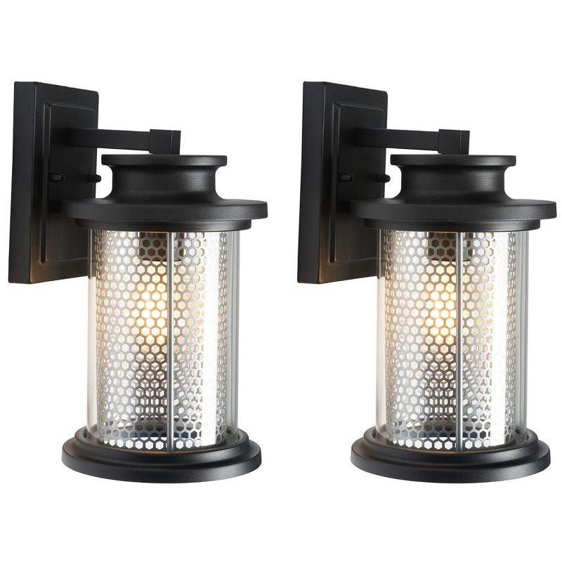 Queren Outdoor Wall Sconce Lights (Set of 2) - Black - Safavieh.