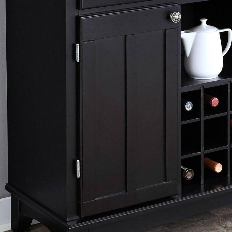 36.25" Sideboard Buffet Servers with Stainless Top Black - Home Styles: Kitchen Hutch, Credenza Console