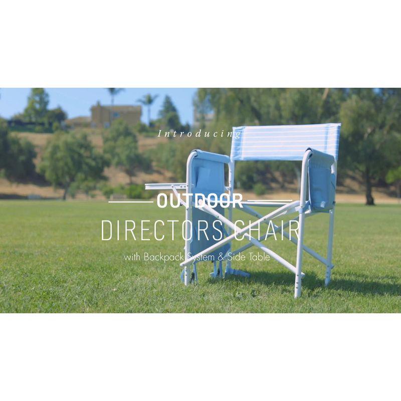 Picnic Time Outdoor Directors Chair - Mod Denim Stripes